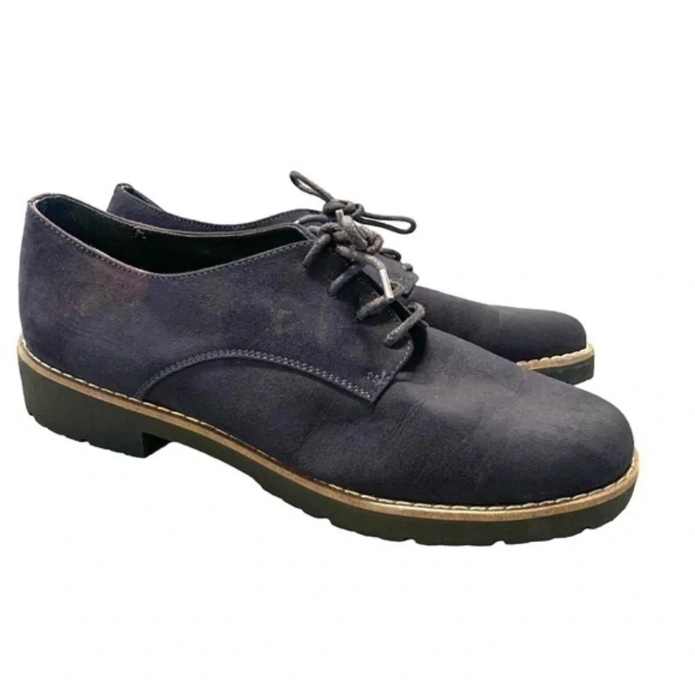 New Graceland Classic Oxford Lace Dress Shoes Faux Suede Navy Blue Size 41